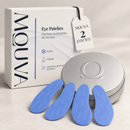 MÔUVA Eye Patches de silicona reutilizables con estuche metálico